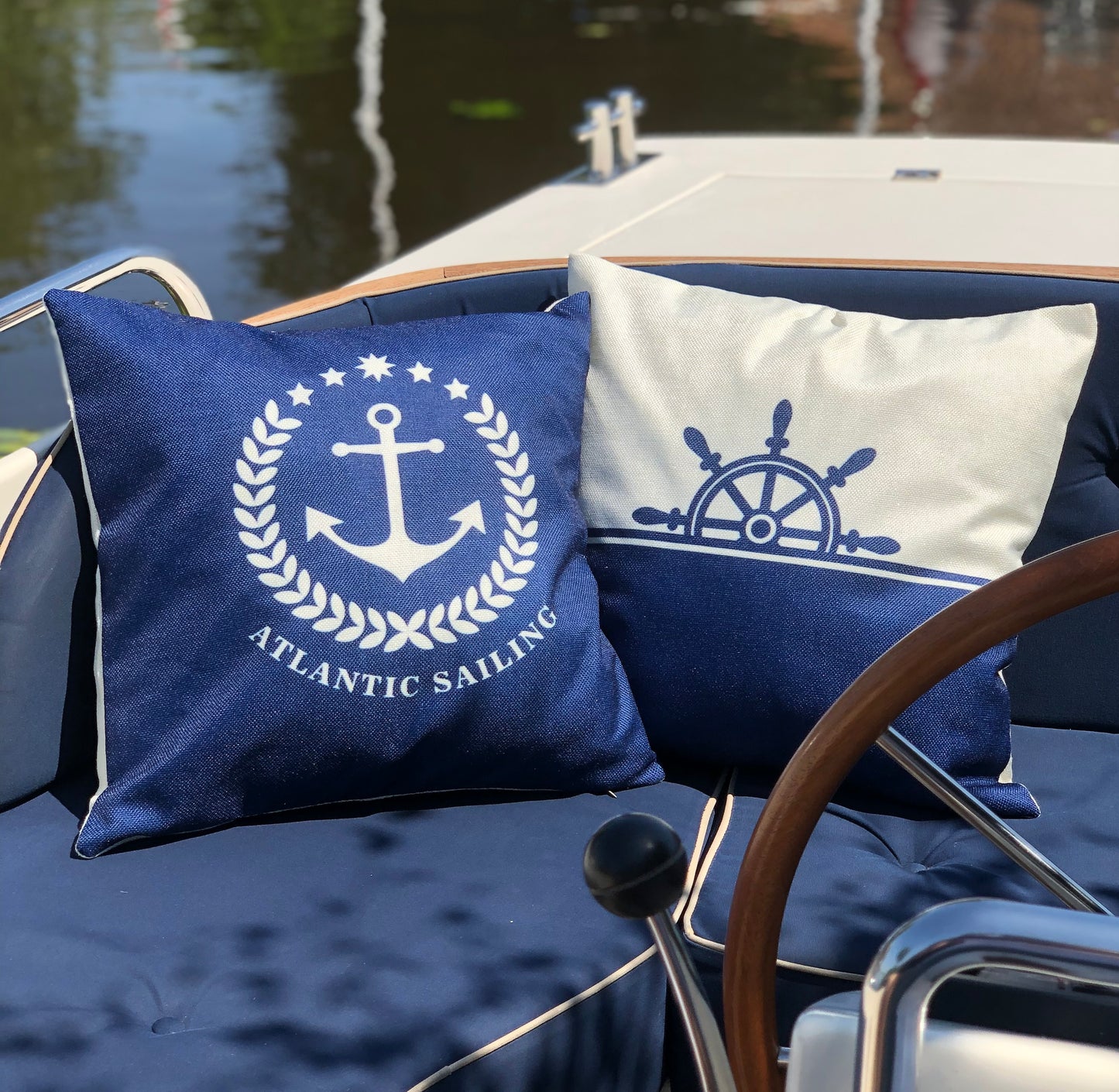 Bootkussen - Atlantic - 45x45 - royal blauw