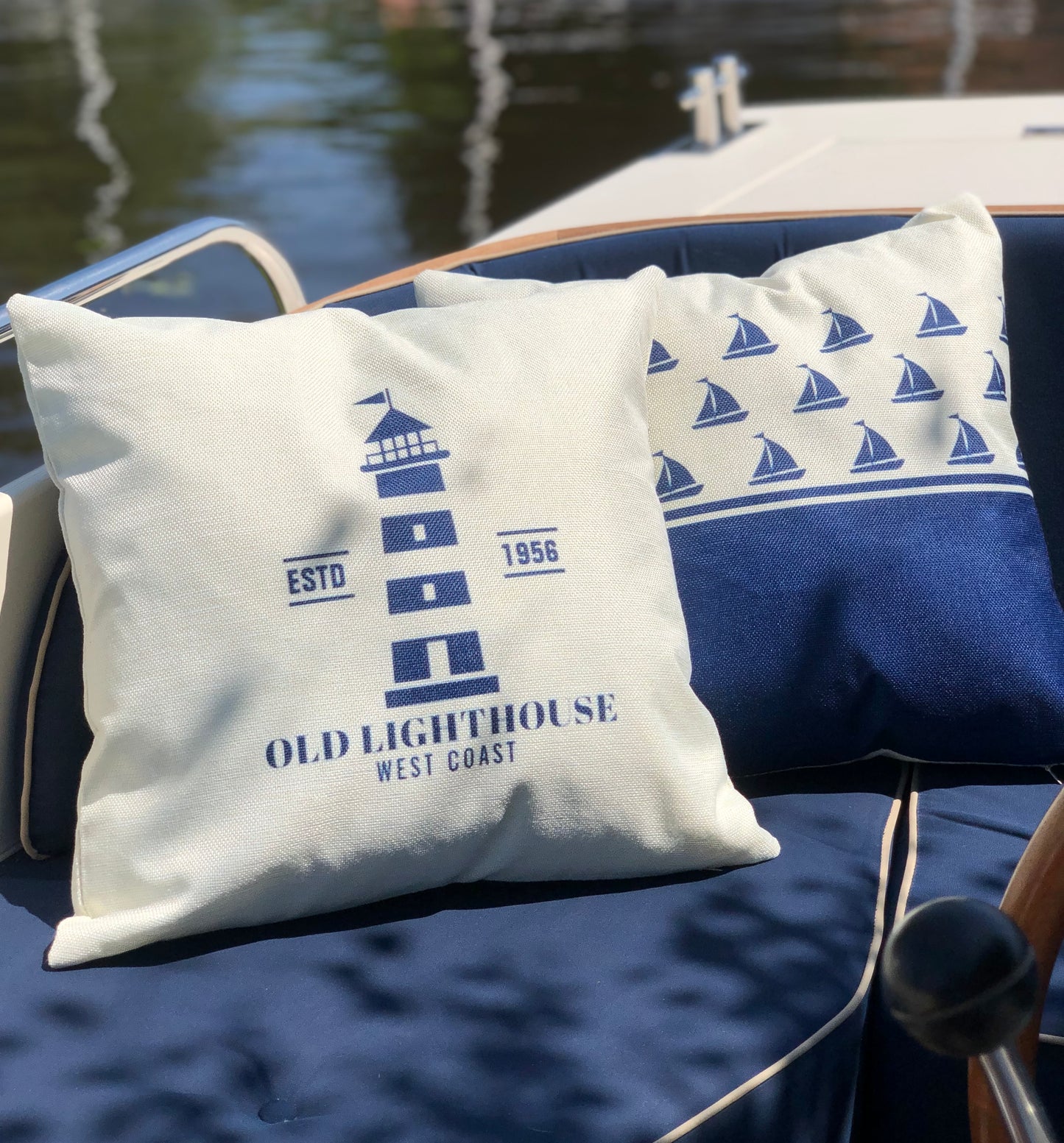 Bootkussen - Zeiljacht - 45x45 - royal blauw