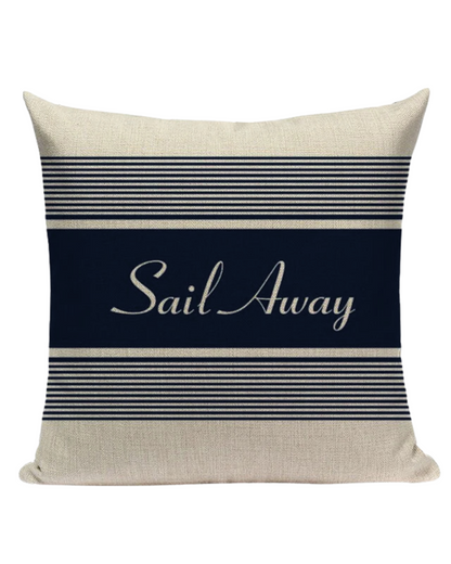 Bootkussen - sail away - 45x45 - donkerblauw