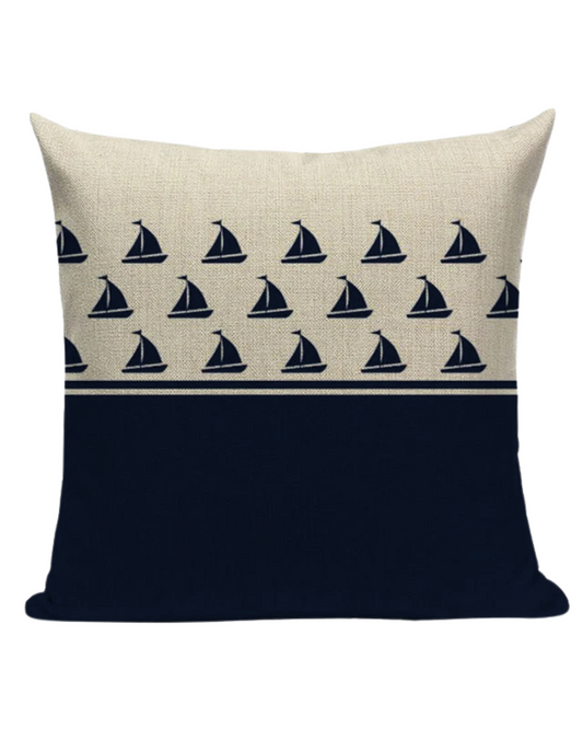 Bootkussen - Zeiljacht - 45x45 - donkerblauw