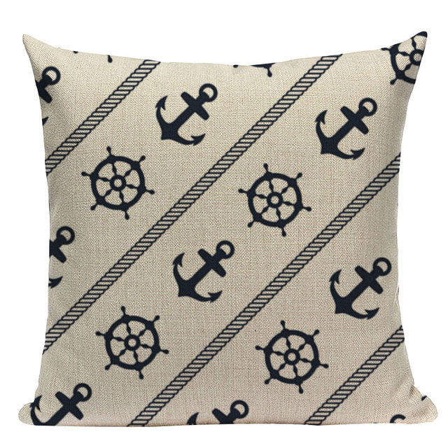 Bootkussen - "Havenmeester" - 45x45 - royal blauw