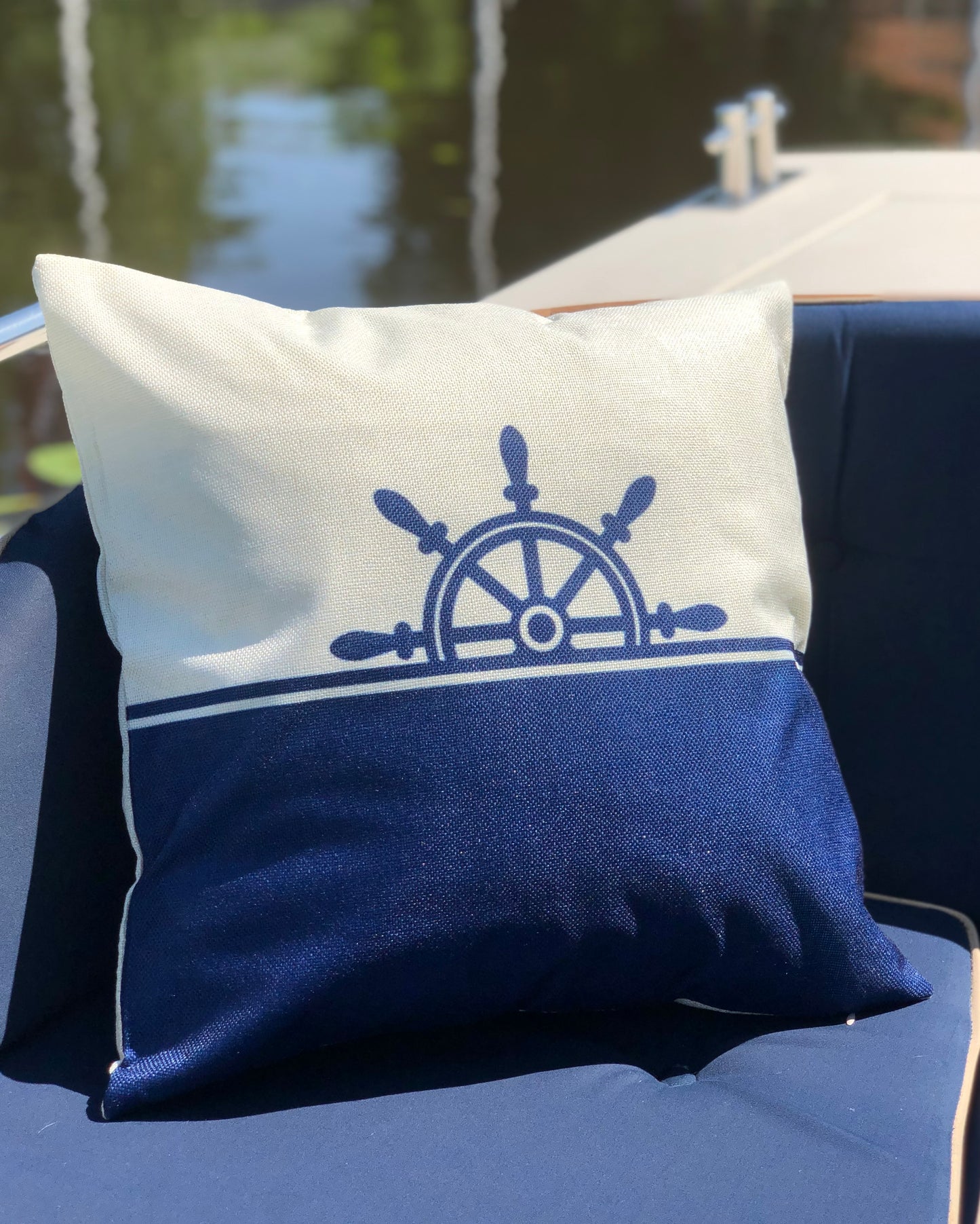 Bootkussen - Kapitein - 45x45 - royal blauw