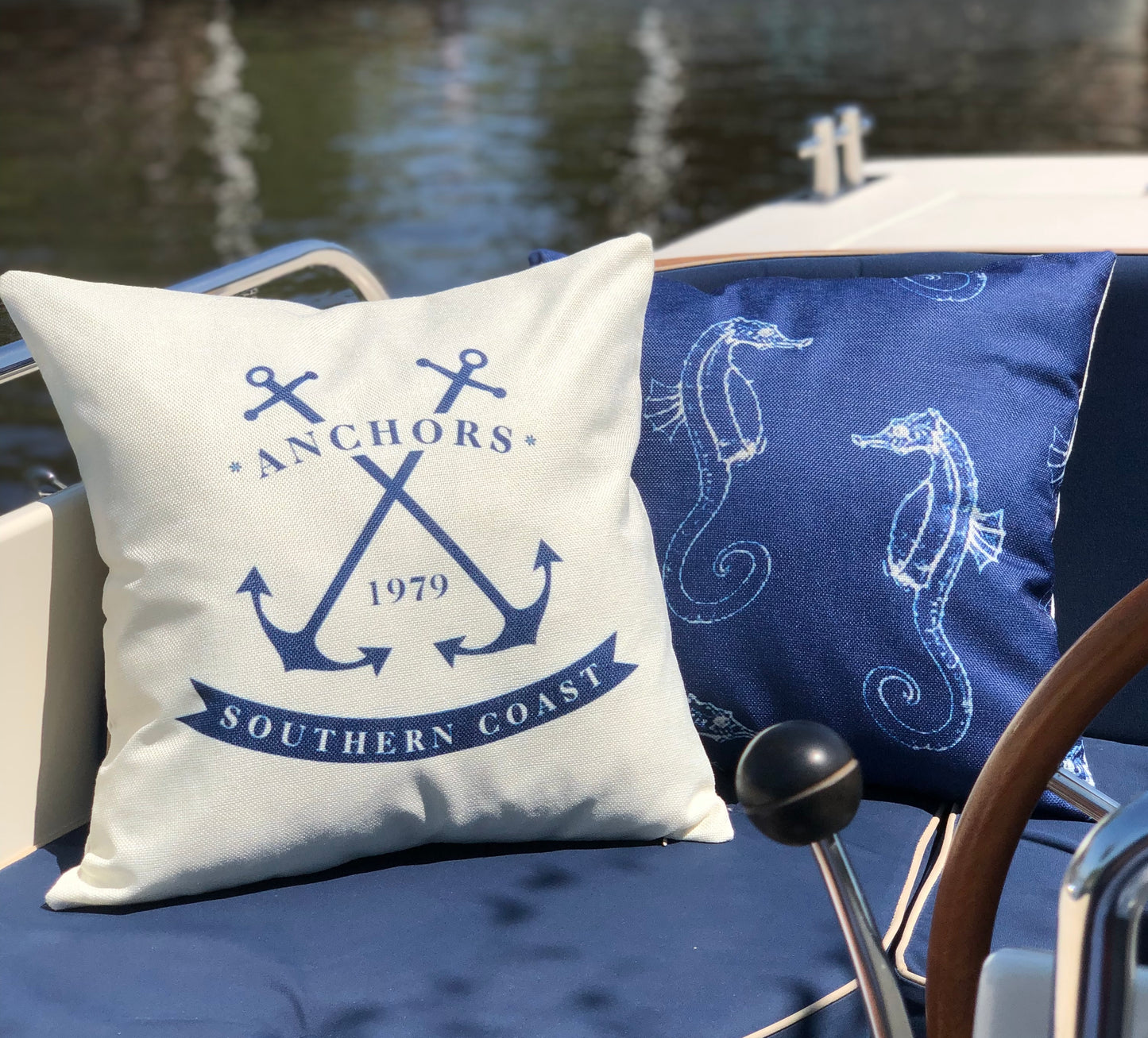 Bootkussen - Saint-Tropez - 45x45 - royal blauw