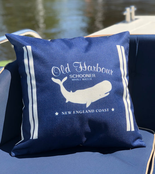 Bootkussen - The whale - 45x45 - royal blauw