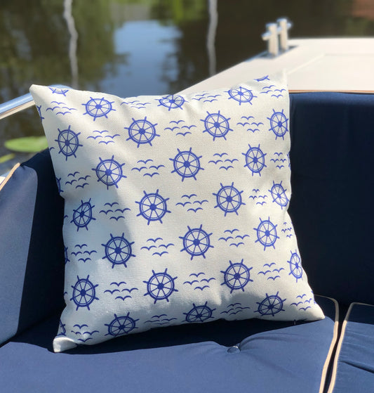 Bootkussen - Watervogel - 45x45 - royal blauw