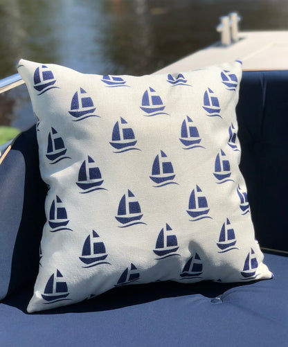 Bootkussen - Zeilstrijd - 45x45 - royal blauw